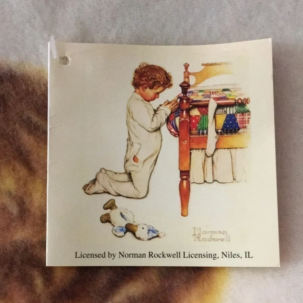 Norman Rockwell Fleece Blanket Boy's Town Prayer 33x46